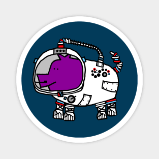 Astronaut Space Pilot Sci Fi Purple Pig Magnet